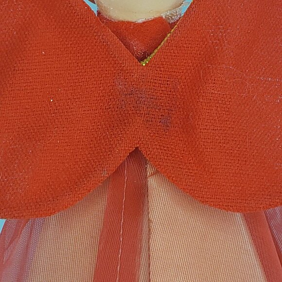 Vintage Christmas Angel Tree Topper Japan Red Mandolin - Picture 6 of 7